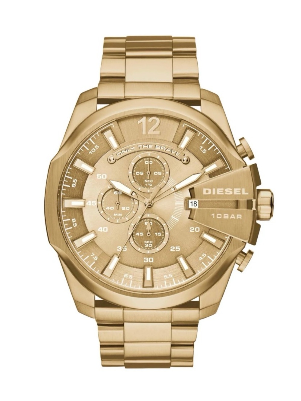Diesel Gold-Tone mega chief Men's Chronograph Bracelet Watch